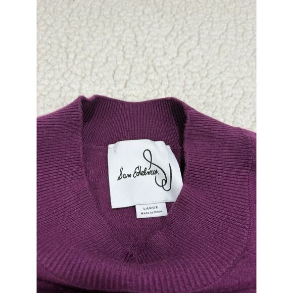 Sam Edelman 2 Piece Look Sweater Dress Magenta Size Large Mock Neck Long Sleeve - Picture 3 of 8